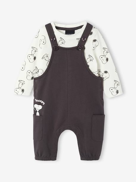 Peanuts® SNOOPY baby set + T-shirt + dungaree anthracite - vertbaudet enfant 
