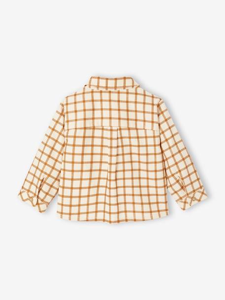 Gingham velvet baby shirt caramel - vertbaudet enfant 
