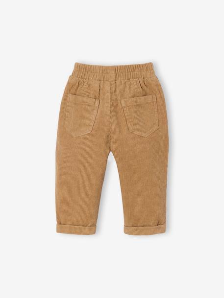 Corduroy Trousers for Babies caramel+grey blue+lichen - vertbaudet enfant 