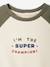Long-sleeved baby t-shirt with placement print on the front khaki+navy blue - vertbaudet enfant 