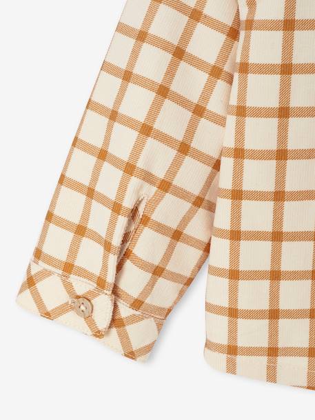 Gingham velvet baby shirt caramel - vertbaudet enfant 
