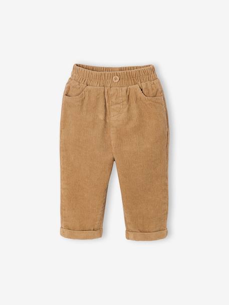Corduroy Trousers for Babies caramel+grey blue+lichen - vertbaudet enfant 
