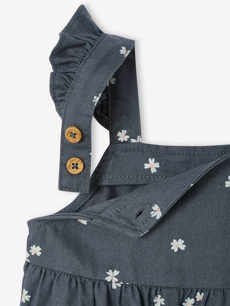 Printed Twill Dungarees for Babies slate grey - vertbaudet enfant 