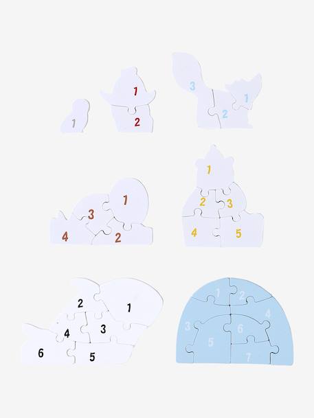 Evolving 3D Ice floe puzzles in FSC® wood white - vertbaudet enfant 