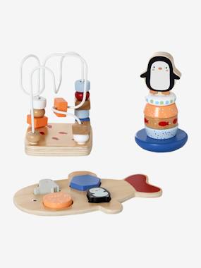 -Coffret 3 jeux d'éveil BANQUISE en bois FSC®