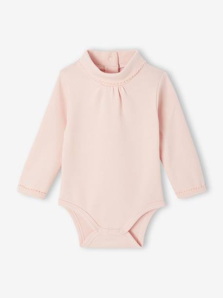 Lot de 2 bodies naissance col roulé manches longues rose pâle - vertbaudet enfant 