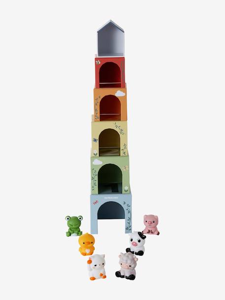 Cube Tower with Finger Puppets green - vertbaudet enfant 