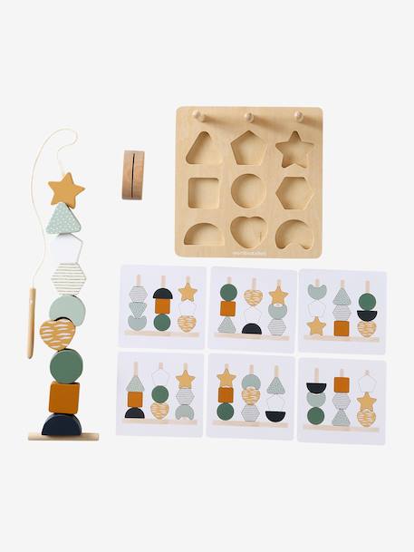 3-in-1 Bead Puzzle in FSC® Wood, TANZANIA wood - vertbaudet enfant 