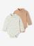 Lot de 2 bodies naissance en interlock 1 rayé + 1 uni beige - vertbaudet enfant 
