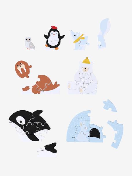 Evolving 3D Ice floe puzzles in FSC® wood white - vertbaudet enfant 