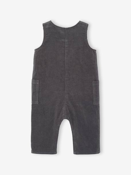 Corduroy sleepsuit for babies anthracite - vertbaudet enfant 