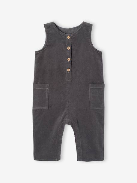 Combinaison bébé en velours côtelé anthracite - vertbaudet enfant 