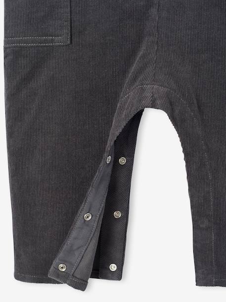 Corduroy sleepsuit for babies anthracite - vertbaudet enfant 