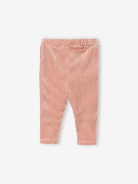 Legging bébé en velours côtelé rose poudré - vertbaudet enfant 