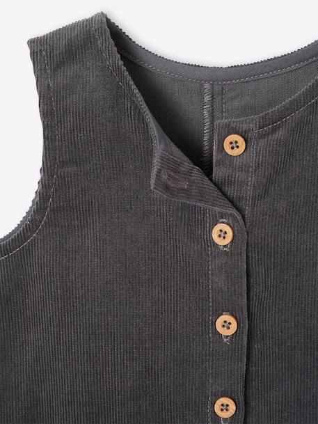 Combinaison bébé en velours côtelé anthracite - vertbaudet enfant 