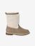Zip-Up Faux-Fur Lined Boots for Girls taupe - vertbaudet enfant 
