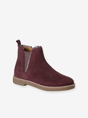 -Boots enfant fille cuir élastiquées et zippées