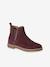 Leather Boots for Girls bordeaux red+camel+gold+green+navy blue - vertbaudet enfant 