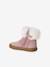Fur-Lined, Zipped Leather Boots for Baby Girls old rose - vertbaudet enfant 