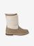 Zip-Up Faux-Fur Lined Boots for Girls taupe - vertbaudet enfant 