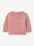 Knitted jumper for babies with embroidered flowers rose - vertbaudet enfant 