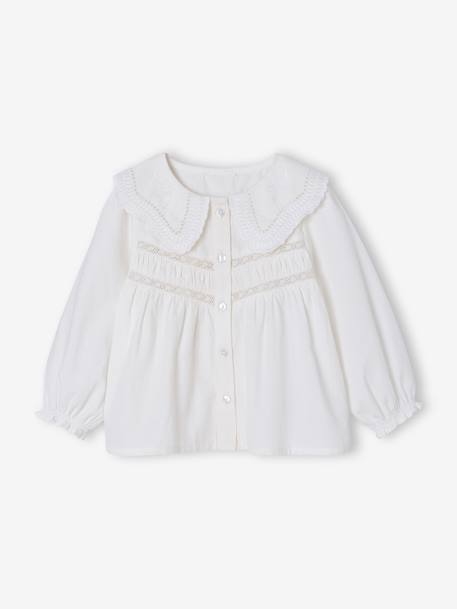 Baby shirt in poplin white - vertbaudet enfant 