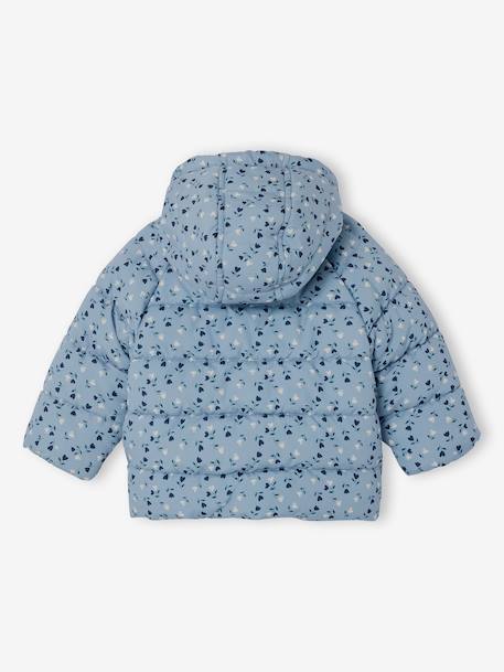 Asymmetric Jacket, Lined, for Babies grey blue+iridescent copper+Light Pink/Print - vertbaudet enfant 