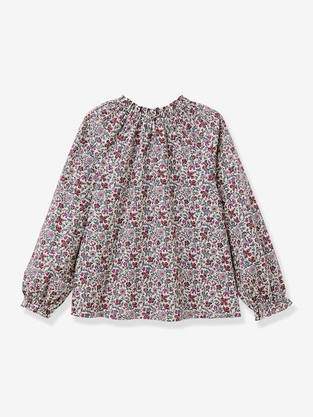 Blouse for Girls in Liberty Meadow Fabric, CYRILLUS rose - vertbaudet enfant 