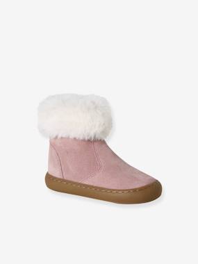 Boots bébé fille cuir fourrées et zippées  - vertbaudet enfant