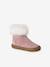 Fur-Lined, Zipped Leather Boots for Baby Girls old rose - vertbaudet enfant 