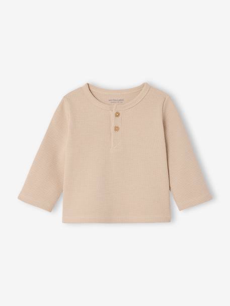 Lot de 2 T-shirts bébé manches longues nid d'abeille rayé marine - vertbaudet enfant 