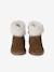 Fur-Lined Zip Leather Boots for Girls brown - vertbaudet enfant 