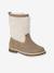 Zip-Up Faux-Fur Lined Boots for Girls taupe - vertbaudet enfant 