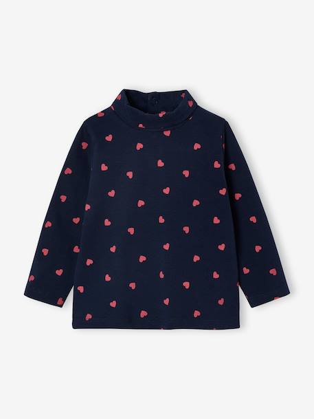 Pack of 2 Polo Neck Tops for Babies navy blue+pale pink - vertbaudet enfant 