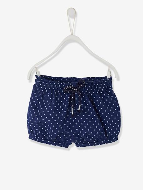 Jersey Knit Shorts, for Baby Girls Dark Blue/Print+sage green+White/Print+YELLOW MEDIUM ALL OVER PRINTED - vertbaudet enfant 