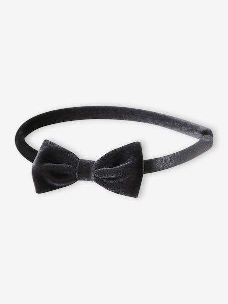 Alice Band & Hair Clip Set in Velour anthracite - vertbaudet enfant 