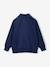 Boys' long-sleeved sweatshirt with high neck navy blue - vertbaudet enfant 