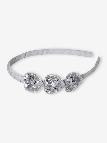 Alice Band with Hearts & Sequins for Girls silver - vertbaudet enfant 