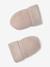 Set of beanie, mittens and slippers in organic cotton and its customisable pouch ecru+marl beige+rose - vertbaudet enfant 