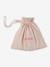 Set of beanie, mittens and slippers in organic cotton and its customisable pouch ecru+marl beige+rose - vertbaudet enfant 