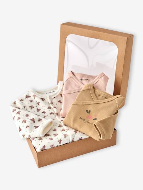 Set of 3 Items for Newborns: 1 Sleepsuit + 2 Bodysuits ecru - vertbaudet enfant 