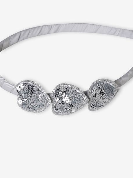 Alice Band with Hearts & Sequins for Girls silver - vertbaudet enfant 