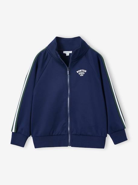 Boys' long-sleeved sweatshirt with high neck navy blue - vertbaudet enfant 