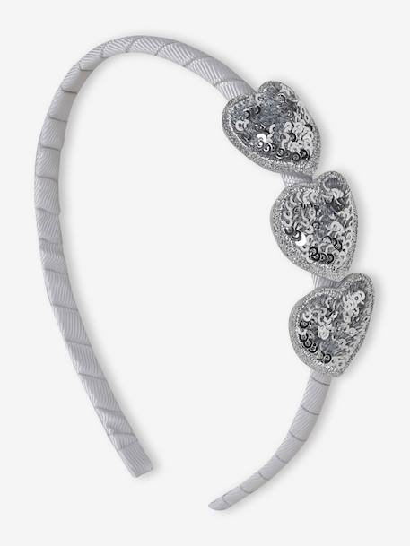 Alice Band with Hearts & Sequins for Girls silver - vertbaudet enfant 
