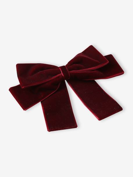 Hair Clip with Large Velour Bow red - vertbaudet enfant 