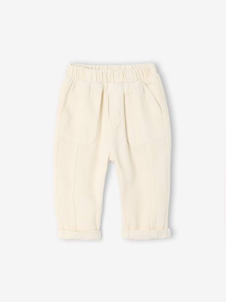 Pantalon bébé en twill écru - vertbaudet enfant 