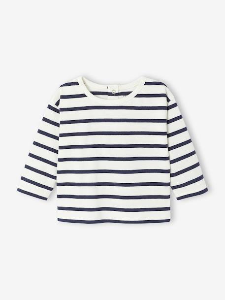 Set T-shirt + striped jumpsuit pecan nut - vertbaudet enfant 