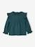 Embroidered long-sleeved T-shirt for babies peacock blue - vertbaudet enfant 