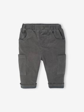 Lined Corduroy Combat Trousers for Babies - vertbaudet enfant -Lined Corduroy Combat Trousers for Babies