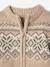 Jacquard knit zipped cardigan for babies marl beige - vertbaudet enfant 